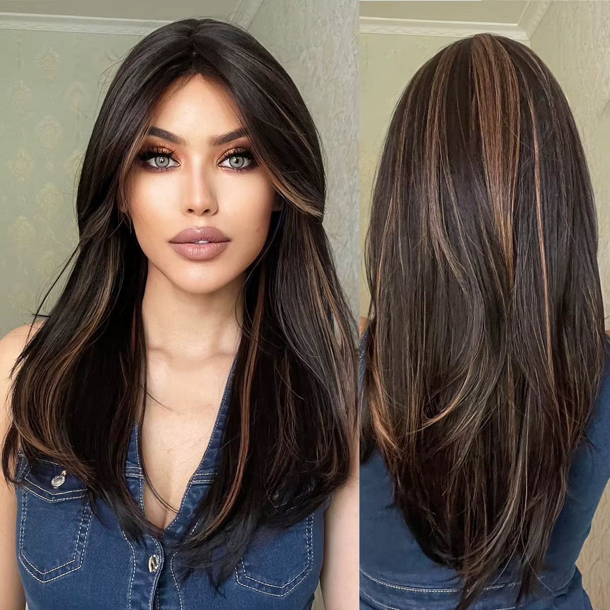 Long Hair Highlight wig